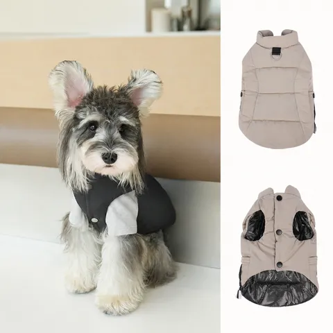 Quilted Dog Vest Jacket Warm Winter Pet Clothes With D-Ring For Leash Windproof Polyester Padded Waistcoat For Small Medium Dogs