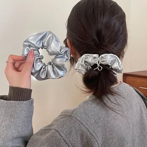 Accessori Capelli Pelle PU Metallica Argento Decorazione Stella Strass Per Donne Stile Y2K Fascia Elastico Fermaglio