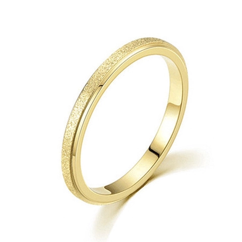 Stainless Steel Ring Frosted Sandblasted Band Minimalist Polished Inner Simple Fashion Jewelry For Women Men Couples