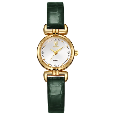 Damen Quarzuhr Schlankes PU Lederarmband Krokodilmuster Strass Zifferblatt Elegante Mode Dame Armbanduhr Lässig
