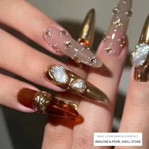 Flocons De Coquille D'Abalone Naturels Irisés Style Baroque Nail Art Tranches Irrégulières Décoration De Manucure DIY