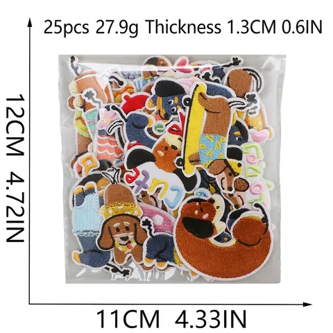 Dachshund Hund Stickerei Aufnäher Cartoon Dackel Abzeichen Für Kleidung Taschen DIY Dekorative Nähen Reparatur Applikationen