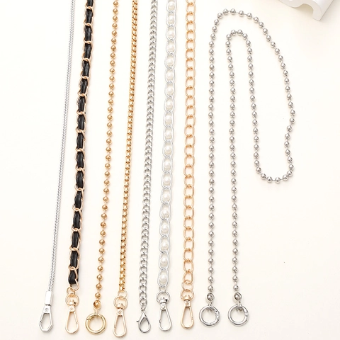 Metal Bag Chain DIY Phone Case Beaded Strap Crossbody Shoulder Replacement Leather Woven Fashion Accessories Women