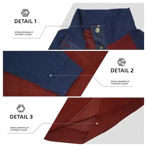 Heren Henley Lange Mouwen Shirt Corduroy Gebreid Color Block Raglanmouwen Knoopsgat Casual Outdoor Top