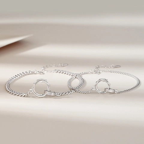 Mobius Dornen Verflochtene Ring Armband 925 Sterlingsilber Geometrischer Minimalistischer Schmuck Für Paare Männer Und Frauen