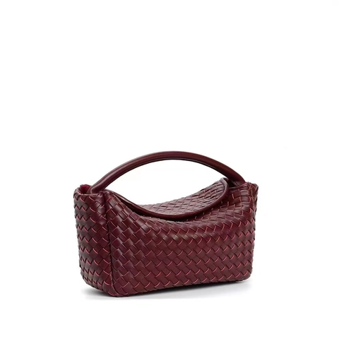 Mini Gewebte Handtasche Echtes Rindsleder Crossbody Umhängetasche Urban Minimalistisch Damen Tasche Mit Griff