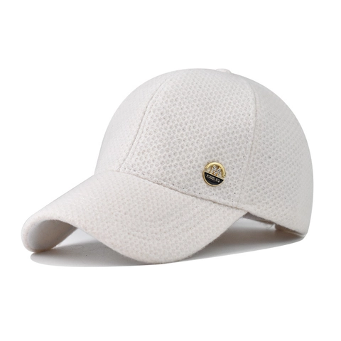 Berretto Da Baseball In Maglia Ciniglia Trama A Nido D'Ape Distintivo In Metallo Lettera M Regolabile Cappello Da Sole Unisex