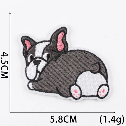 Cute Cartoon Dog Embroidered Patches Polyester Embroidery Applique Iron On Sew On Puppy Corgi Animal Paw Patches For Clothing Bags DIY Decoration