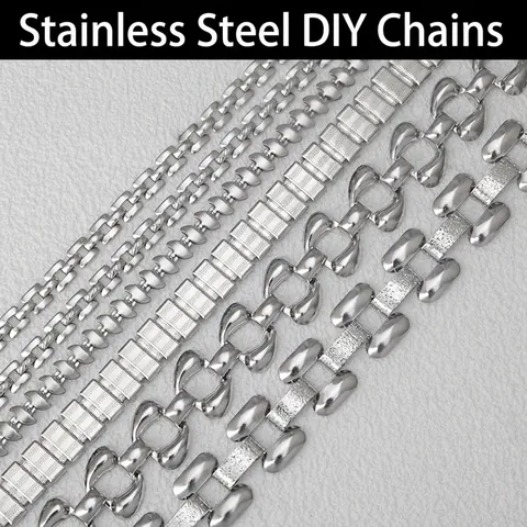 Stainless Steel DIY Jewelry Making Chain For Necklaces Bracelets Bag Straps Handmade Craft Material Supplies