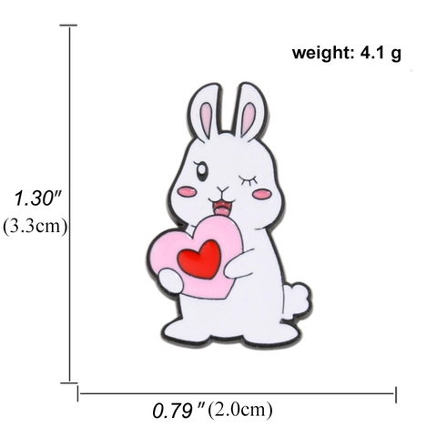 Broche En Émail Lapin Blanc Dessin Animé Mignon Alliage De Zinc Bijoux Animaux Kawaii Pour Femmes Enfants Sac À Dos Déco