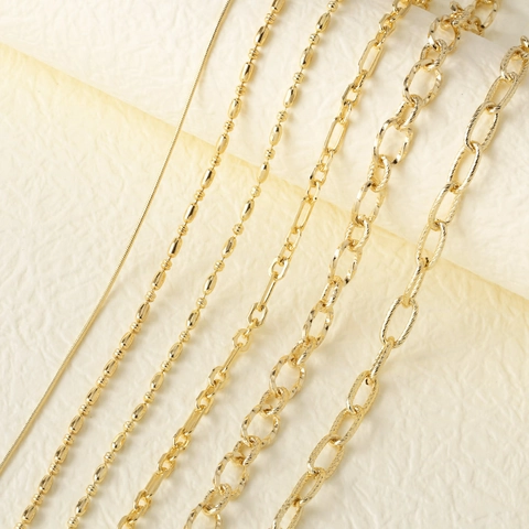 Vergulde Messing Ketting Ketting DIY Sieraden Maken Accessoires Slang Kraal Schakelstijlen