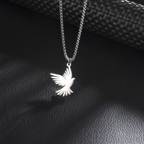 Collana Con Pendente Acciaio Inossidabile Hip Hop Animale Aquila Colomba Unicorno Pinguino Croce Stile Gioielli Uomo Donna