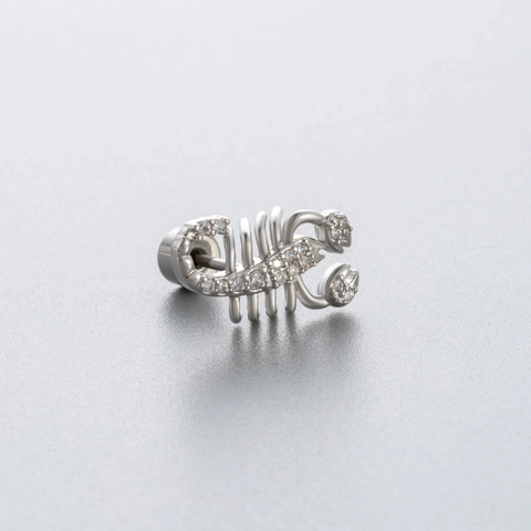 Zircon Titanium Steel Ear Bone Studs Screw Back Piercing Jewelry Elegant Dolphin Scorpion Snowflake Butterfly Artificial Pearl