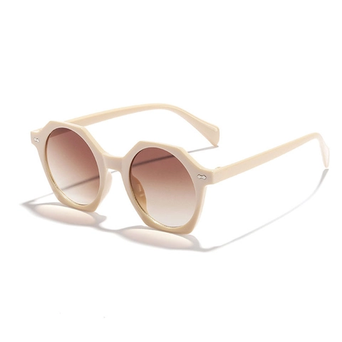 Retro Polygon Sunglasses Women PC Frame AC Lens UV Protection Gradient Eyewear Vintage Fashion Outdoor Sun Glasses