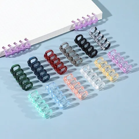 Anelli Di Rilegatura Per Fogli Mobili In Plastica Colorata Segmentati DIY Quaderno Accessori Forniture Ufficio