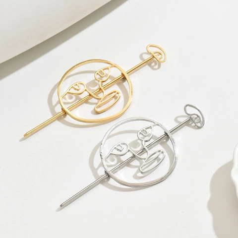 Abstrakter Metall Haarstab Ausgehöhlt Künstlerische Minimalistische Haarnadel Zubehör Für Frauen