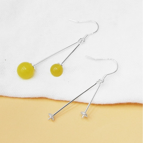 S925 Sterling Silber Ohrhaken Mit Doppelten Nadeltrays Für DIY Schmuckherstellung Handpoliert Einfach