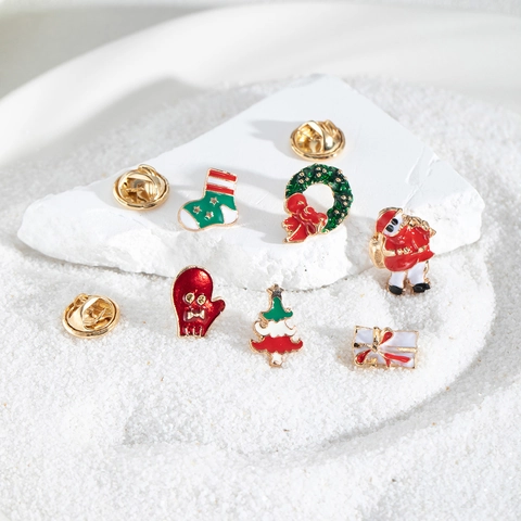 Broche De Noël En Émail Alliage Père Noël Renne Bonhomme De Neige Décoration Bijoux De Fête Pour Femmes Hommes