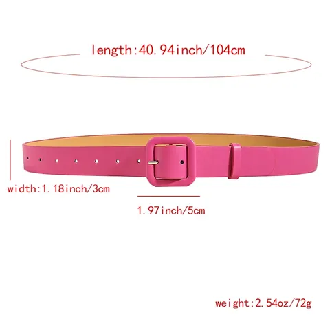 Cintura Larga Da Donna In Pelle PU Con Fibbia Quadrata In Lega Cinturino Alla Moda Semplice Versatile
