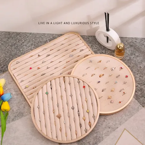 Luxury Jewelry Display Tray Metal Frame Velvet Lining Organizer For Ring Necklace Earring Counter Home