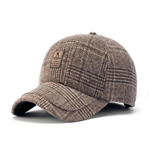 Cappello Da Baseball A Quadri Berretto Invernale Caldo In Lana Con Protezione Per Le Orecchie Per Uomo Donna