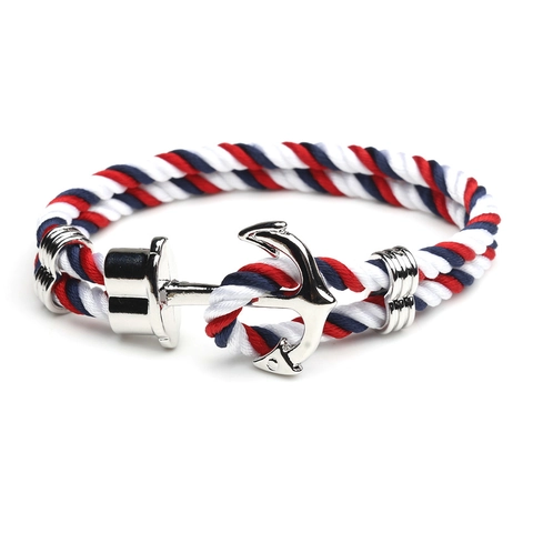 Handgemachtes Geflochtenes Anker Armband Legierung Schnalle Nautisch Vintage Street Fashion Für Damen Herren