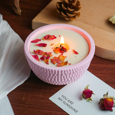 Ronde Siliconen Mal Met Geweven Textuur Voor DIY Kaarsenhouder Gips Cement Aromatherapie Handgemaakte Decoratie