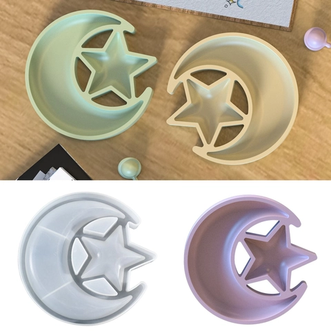 Star Moon Storage Box Silicone Mold Irregular Dish Tray Casting Tool Handcrafted Jewelry Organizer DIY Epoxy Resin Crafting