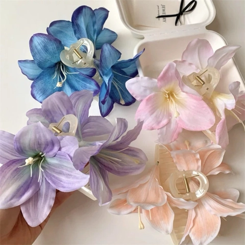 Artificial Flower Hair Clips Handmade Fabric Floral Hairpin Simulation Seaside Vacation Styling Accessories For Women