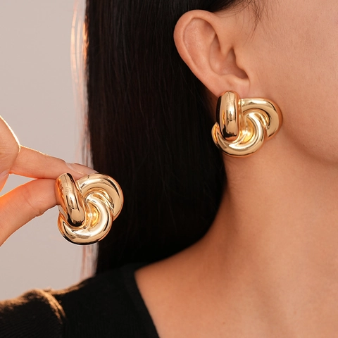 Legierung Knoten Ohrstecker Mit 925 Sterling Silber Ohrring Stecker Schwermetall Geometrisch Verdreht Chic Schmuck Für Damen