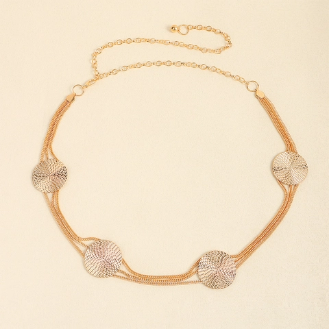 Cintura a Catena in Metallo Dorato a Più Strati Vintage per Donna Catena in Vita Regolabile in Stile Boho per Abiti