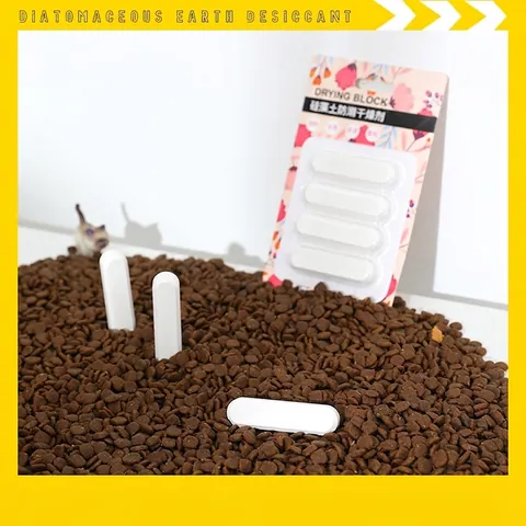 Diatomaceous Earth Drying Blocks Reusable Moisture Absorbent For Pet Food Storage And Kitchen Containers Desiccant