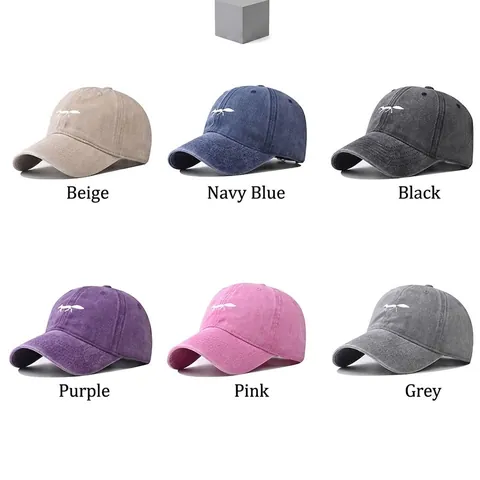Gorra De Béisbol De Algodón Lavado Vintage Bordado De Zorro Dad Hat Ajustable Seis Paneles Casual Para Hombre Mujer