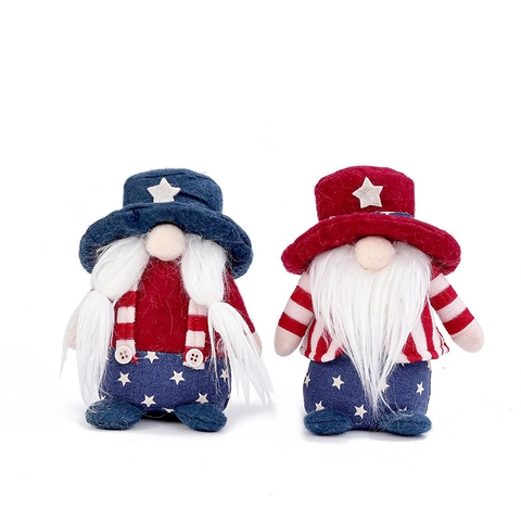 American Independence Day Gnomes Patriotic Faceless Elf Plush Ornament For Home Table Decoration Stars Stripes Design