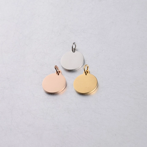 Spiegelgepolijste Ronde Schijfhangers 304 Roestvrij Staal Blanco Labels Met Ringen Voor DIY Sieraden Maken