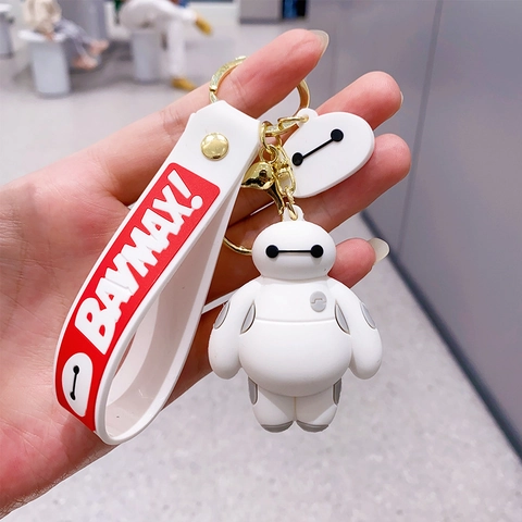 Süßer Weißer Roboter 3D Figur Schlüsselanhänger PVC Silikon Armband Anhänger Handtasche Charm Dekoratives Accessoire