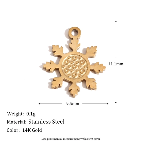 Ciondoli Di Natale Acciaio Inossidabile Placcato Oro 14K Renna Fiocco Di Neve Cappello Per Creazione Gioielli DIY Moda