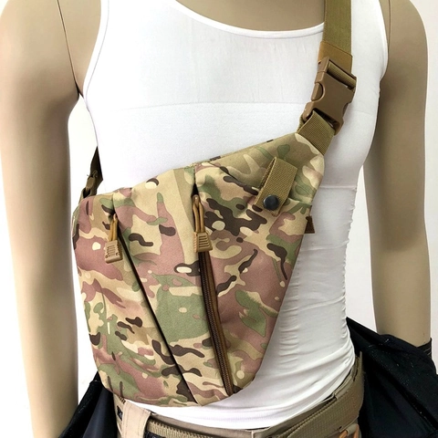 Bolsa De Pecho Táctica Tela Oxford Antirrobo Deportes Al Aire Libre Bolso Bandolera Para Hombres Mujeres