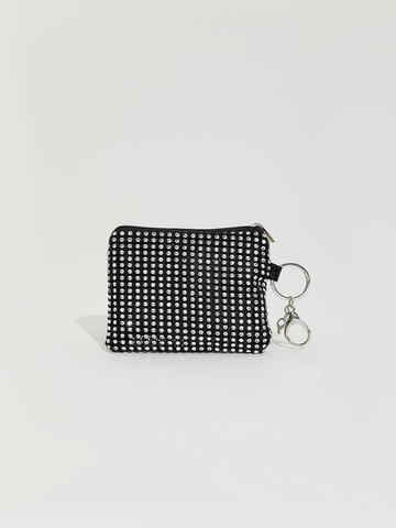 Mini Münzbörse Strass Besetzt Glänzend Reißverschluss Aufbewahrungstasche Mit Abnehmbarem Schlüsselanhänger Haken Tragbare Party Tasche Für Damen