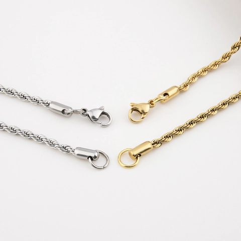 Collier Chaîne Corde En Acier Inoxydable Plaque Sous Vide Durable Bijoux Hip Hop Minimaliste Pour Hommes Femmes