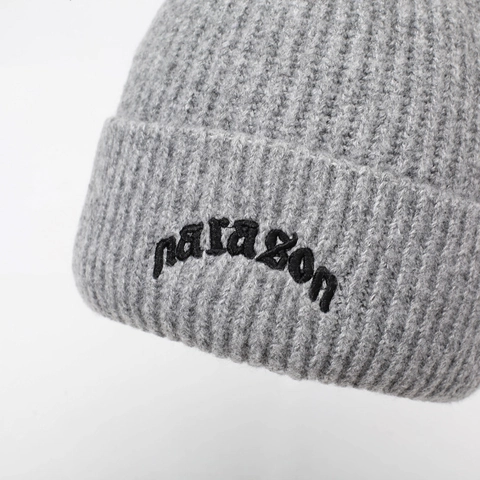 Bonnet Beanie Tricoté Côtelé À Revers Hiver Chaud Broderie De Lettres Acrylique Doux Extérieur Casual Pour Hommes Femmes