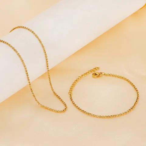 Collana A Catena Rolo Placcata Oro 18K Acciaio Inossidabile Gioielli Di Moda Minimalisti Semplici Per Donna Accessorio Elegante