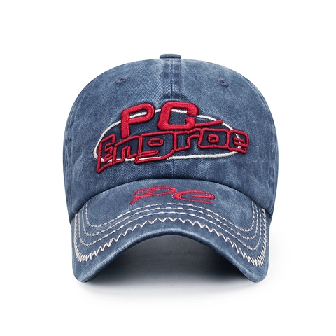 Berretto Da Baseball In Cotone Lavato Ricamo Lettere 3D Stile Vintage Effetto Consunto Cappello Parasole Regolabile