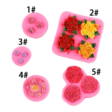 Stampo In Silicone Fiore Rosa Peonia Per Decorazione Torte Cioccolato Fondant Resina Sapone Strumenti Da Forno Fai Da Te