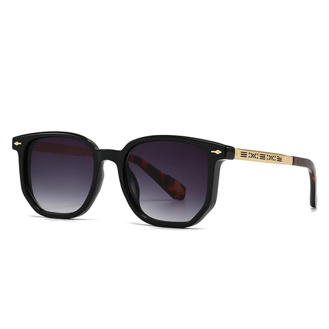 Lunettes de Soleil Carrées Rétro Pilote Pour Hommes Femmes Protection UV400 Verres Dégradés PC Branches en Métal Géométriques Lunettes de Mode
