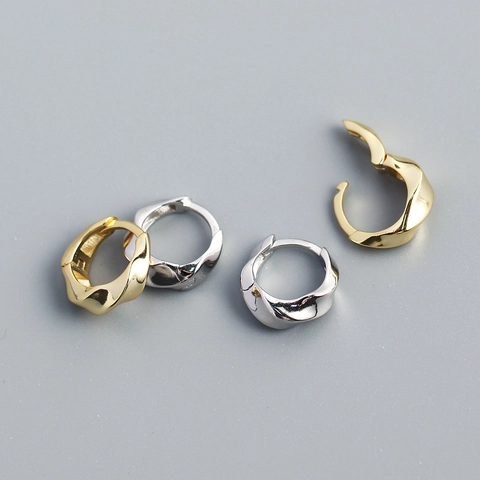 Twisted Hoop Earrings 925 Sterling Silver Minimalist Geometric Polished Jewelry Accessories For Women