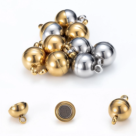 Chiusure Magnetiche In Acciaio Inossidabile Connettori Per Gioielli Sferici Per Produzione Di Collane Braccialetti DIY
