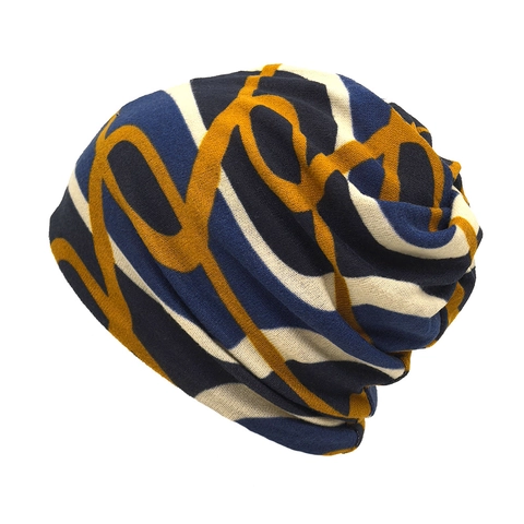 Bonnet Beanie Cache-Cou Double Usage Tricoté Polyester Spandex Chaud Coupe-Vent Imprimé Géométrique Abstrait Hiver Femme