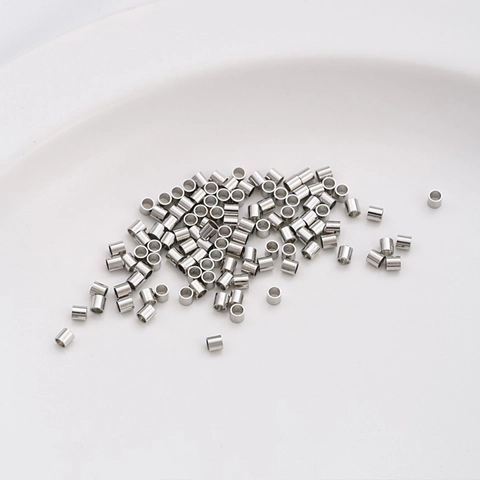 14K Gold Plated Copper Crimp Beads Tubes For DIY Jewelry Making Findings Bracelet Necklace Wire Fastening Color Retention