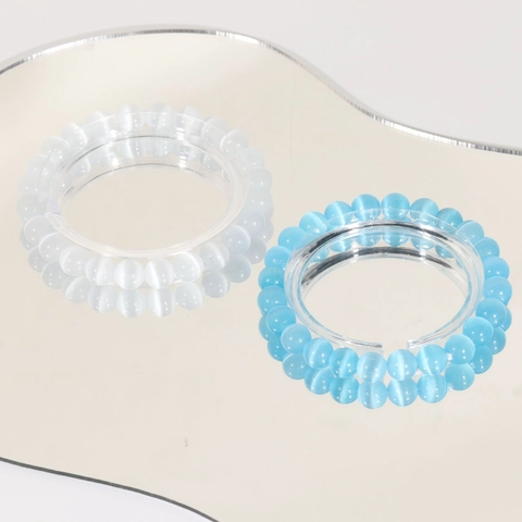Bracciale Di Perle In Pietra Occhio Di Gatto Semplice Elegante Corda Elastica Gioielli Moda Versatile Per Donna